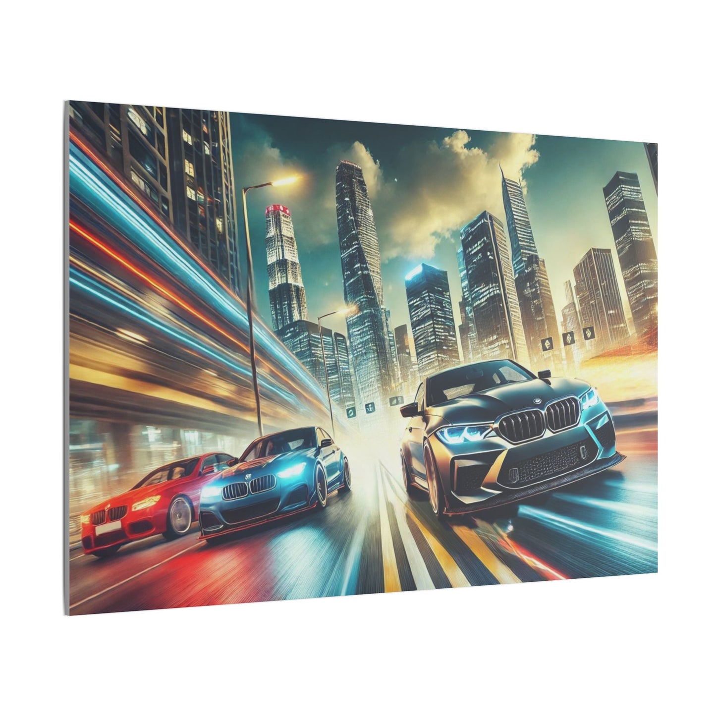 Canvas Print German Cars Racing on Streets Wall Art Decor