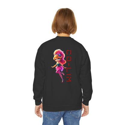 Girls Crewneck Sweatshirt with Colorful Design | Trendy Streetwear