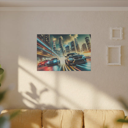 Canvas Print German Cars Racing on Streets Wall Art Decor