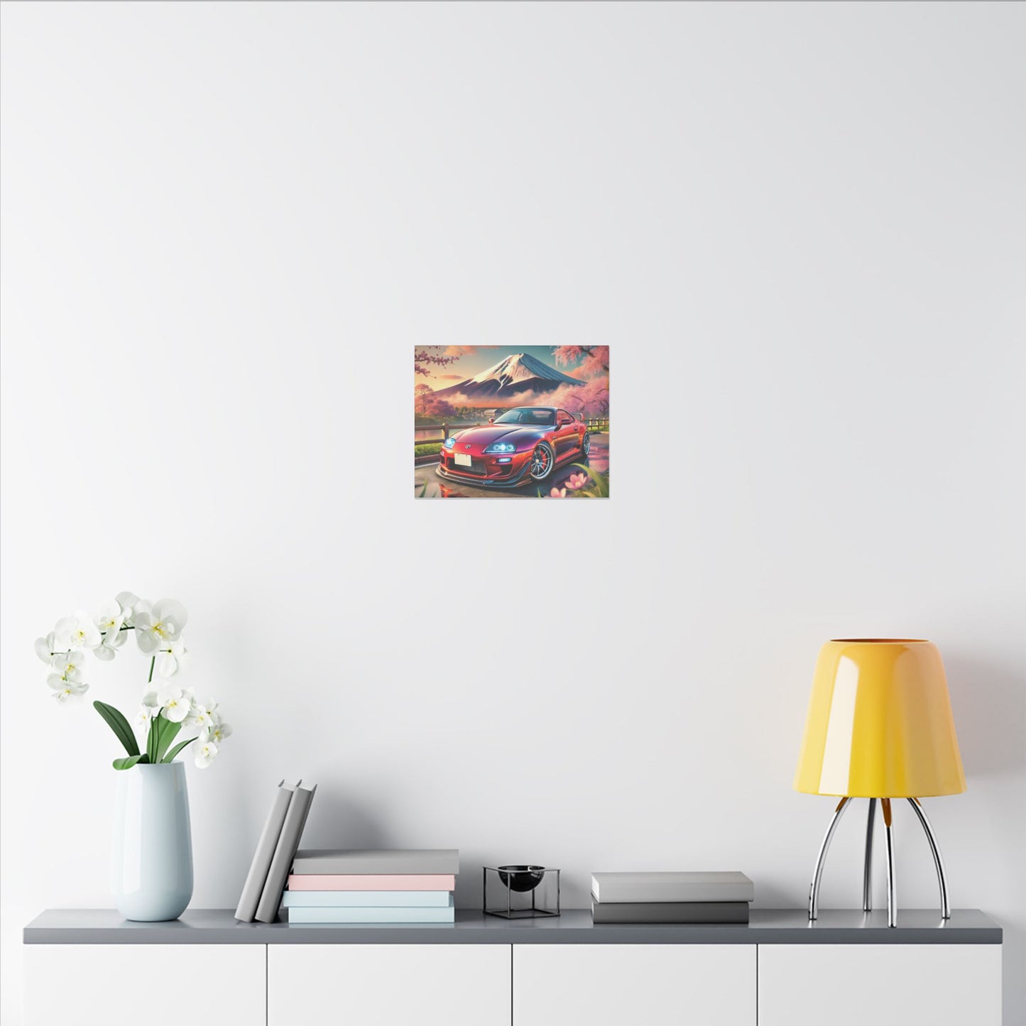 Canvas Print - Japanese Car with Mount Fuji Design