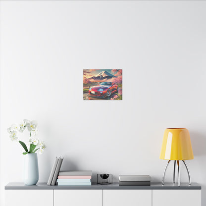 Canvas Print - Japanese Car with Mount Fuji Design