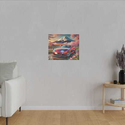 Canvas Print - Japanese Car with Mount Fuji Design