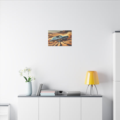 Canvas Wall Art - American Muscle Car Drifting in the Desert