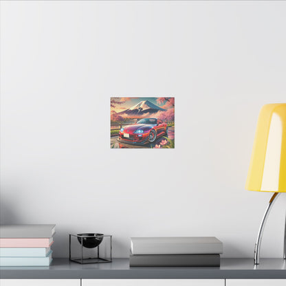 Canvas Print - Japanese Car with Mount Fuji Design