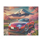 Canvas Print - Japanese Car with Mount Fuji Design