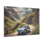 Canvas Art Print - Classic Car in the Mountains Roads