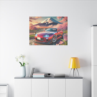 Canvas Print - Japanese Car with Mount Fuji Design
