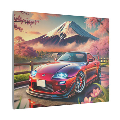 Canvas Print - Japanese Car with Mount Fuji Design