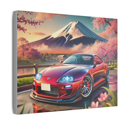 Canvas Print - Japanese Car with Mount Fuji Design