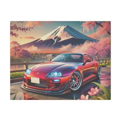 Canvas Print - Japanese Car with Mount Fuji Design