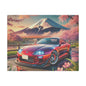 Canvas Print - Japanese Car with Mount Fuji Design