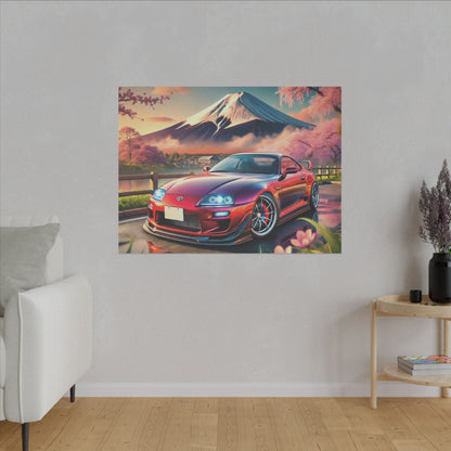 Canvas Print - Japanese Car with Mount Fuji Design