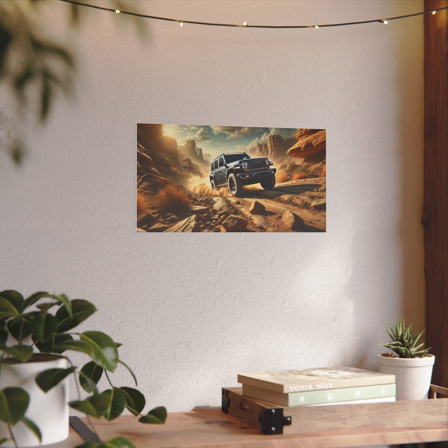 Canvas Wall Art - SUV Climbing Rocks Design