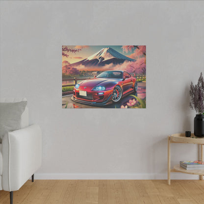 Canvas Print - Japanese Car with Mount Fuji Design
