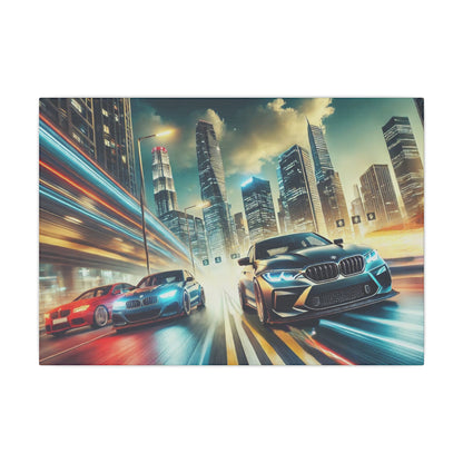 Canvas Print German Cars Racing on Streets Wall Art Decor