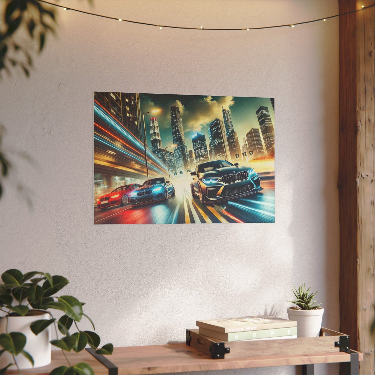 Canvas Print German Cars Racing on Streets Wall Art Decor