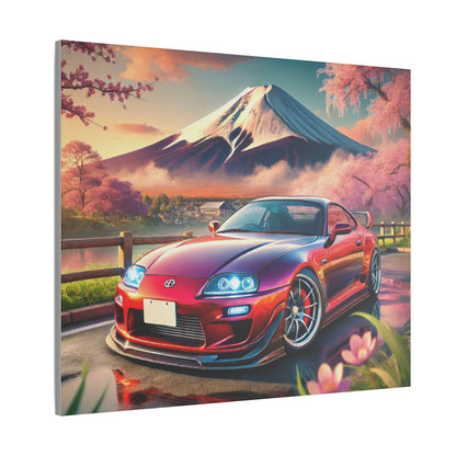 Canvas Print - Japanese Car with Mount Fuji Design