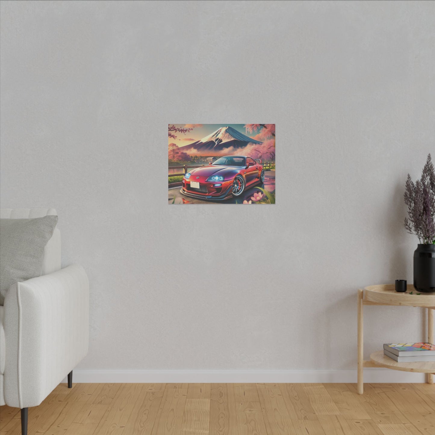 Canvas Print - Japanese Car with Mount Fuji Design
