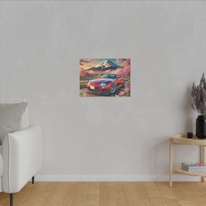 Canvas Print - Japanese Car with Mount Fuji Design