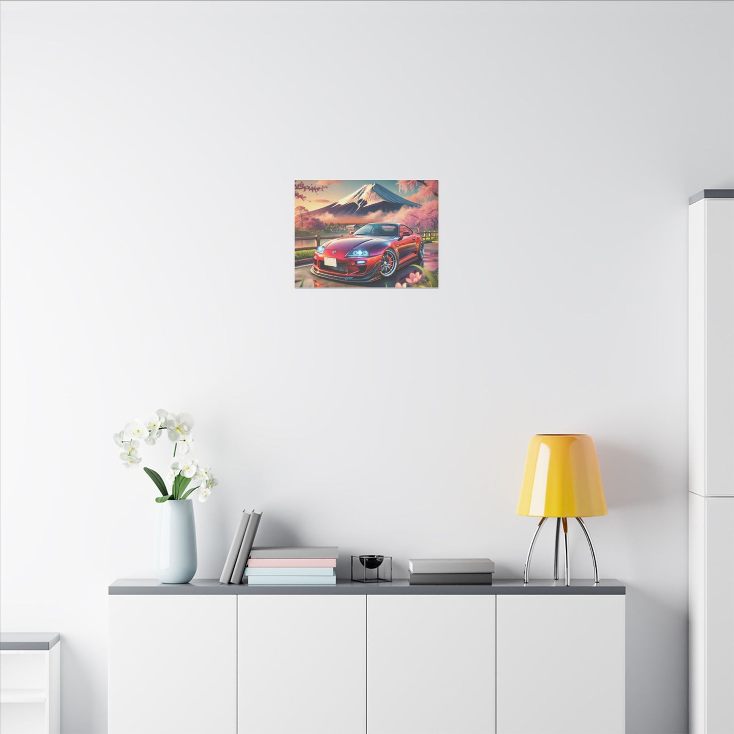 Canvas Print - Japanese Car with Mount Fuji Design