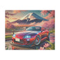 Canvas Print - Japanese Car with Mount Fuji Design