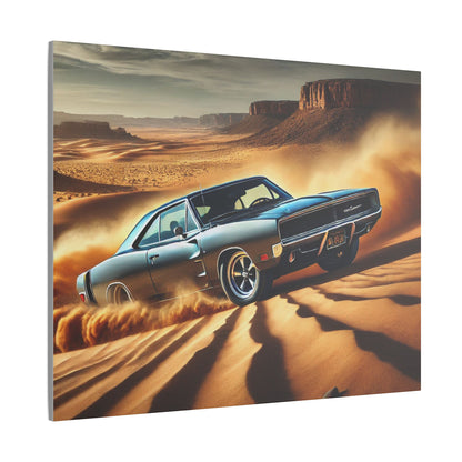 Canvas Wall Art - American Muscle Car Drifting in the Desert