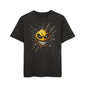 Oversize Tee - Angry Emoticon Graphic Print Shirt