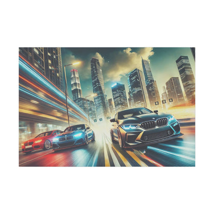 Canvas Print German Cars Racing on Streets Wall Art Decor