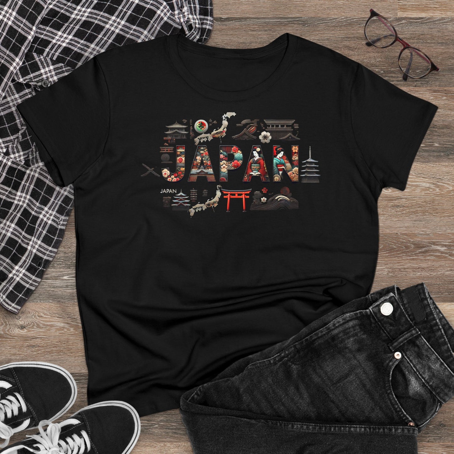 Tee with Japan Details - Women's