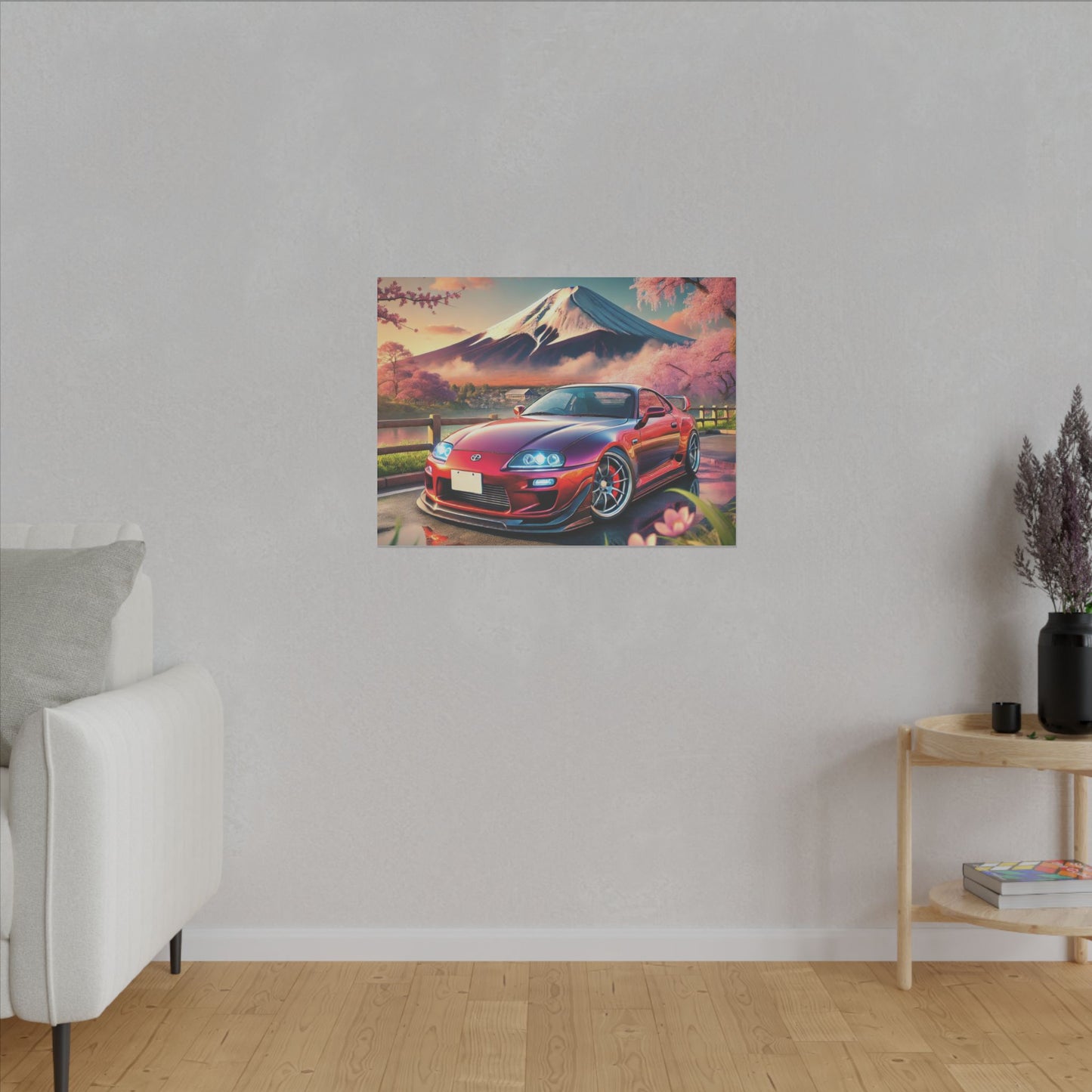 Canvas Print - Japanese Car with Mount Fuji Design