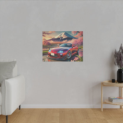 Canvas Print - Japanese Car with Mount Fuji Design