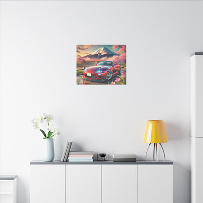 Canvas Print - Japanese Car with Mount Fuji Design
