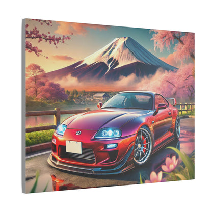 Canvas Print - Japanese Car with Mount Fuji Design