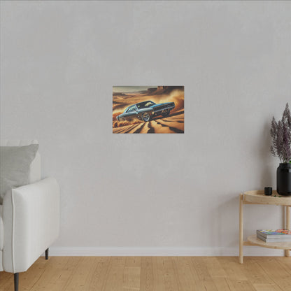 Canvas Wall Art - American Muscle Car Drifting in the Desert