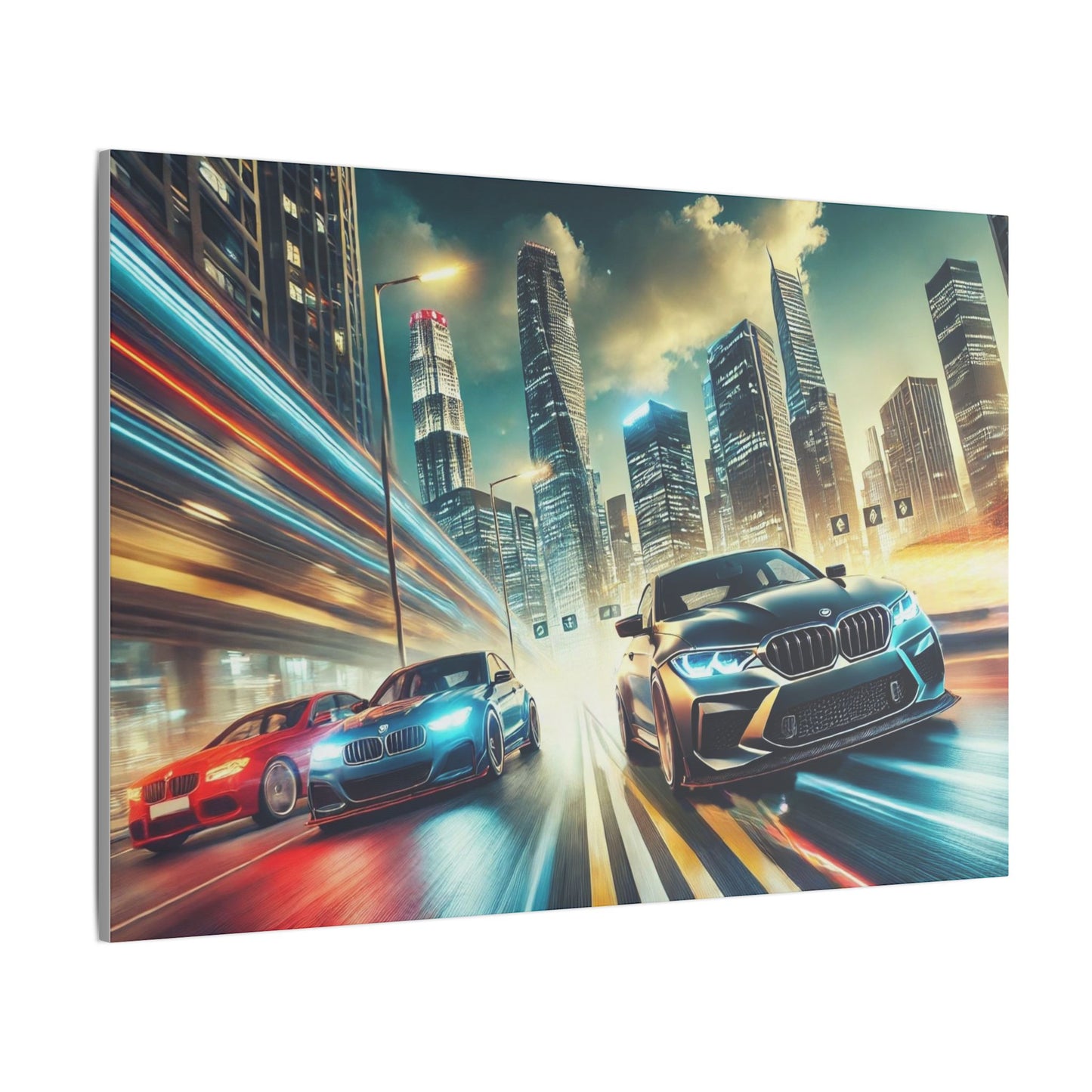 Canvas Print German Cars Racing on Streets Wall Art Decor