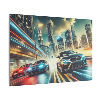 Canvas Print German Cars Racing on Streets Wall Art Decor