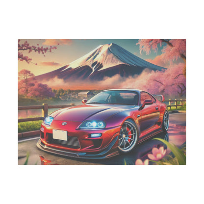 Canvas Print - Japanese Car with Mount Fuji Design