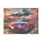Canvas Print - Japanese Car with Mount Fuji Design