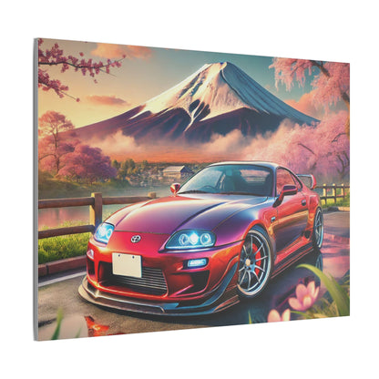 Canvas Print - Japanese Car with Mount Fuji Design