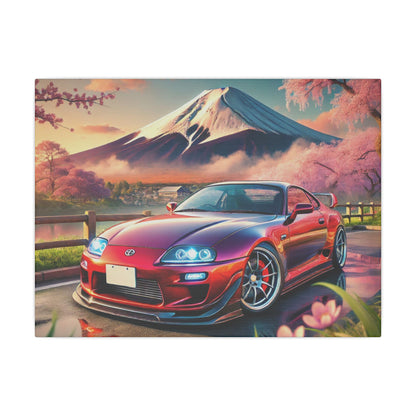 Canvas Print - Japanese Car with Mount Fuji Design