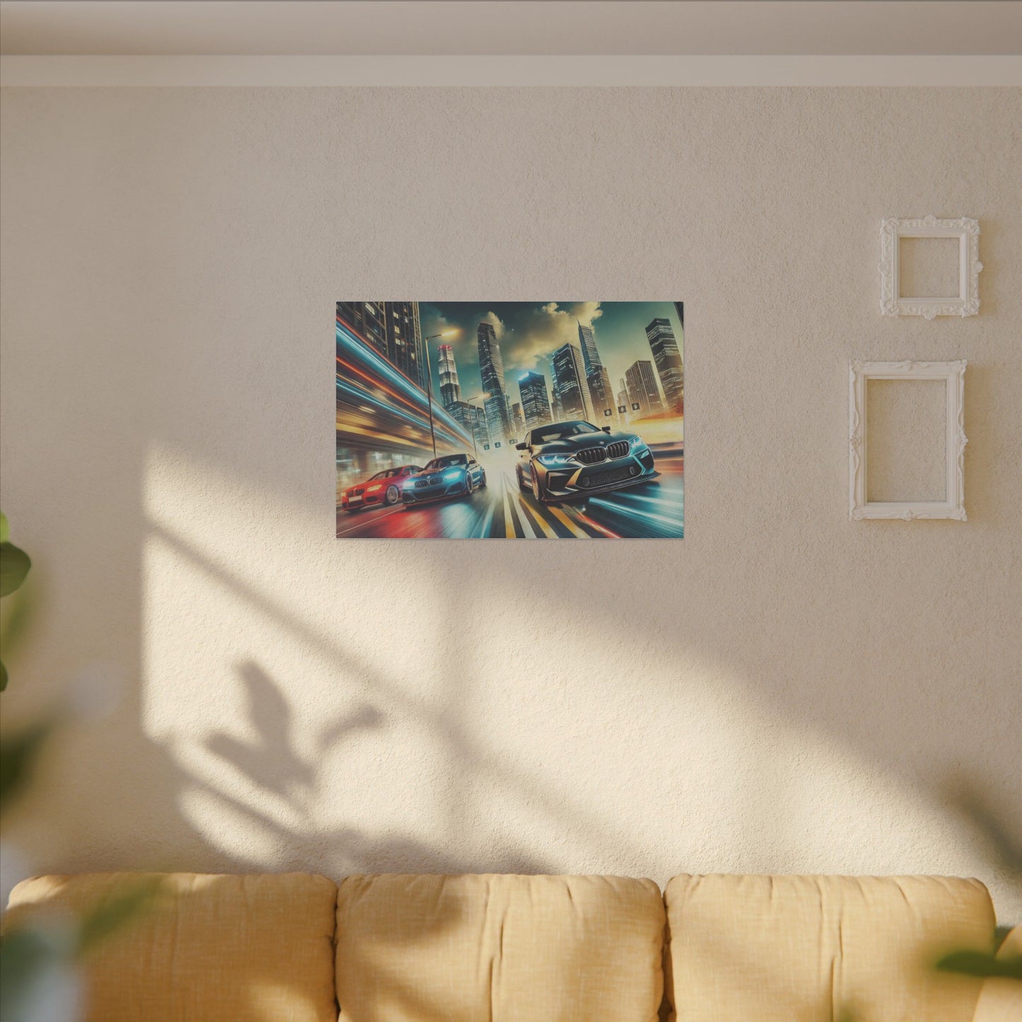 Canvas Print German Cars Racing on Streets Wall Art Decor