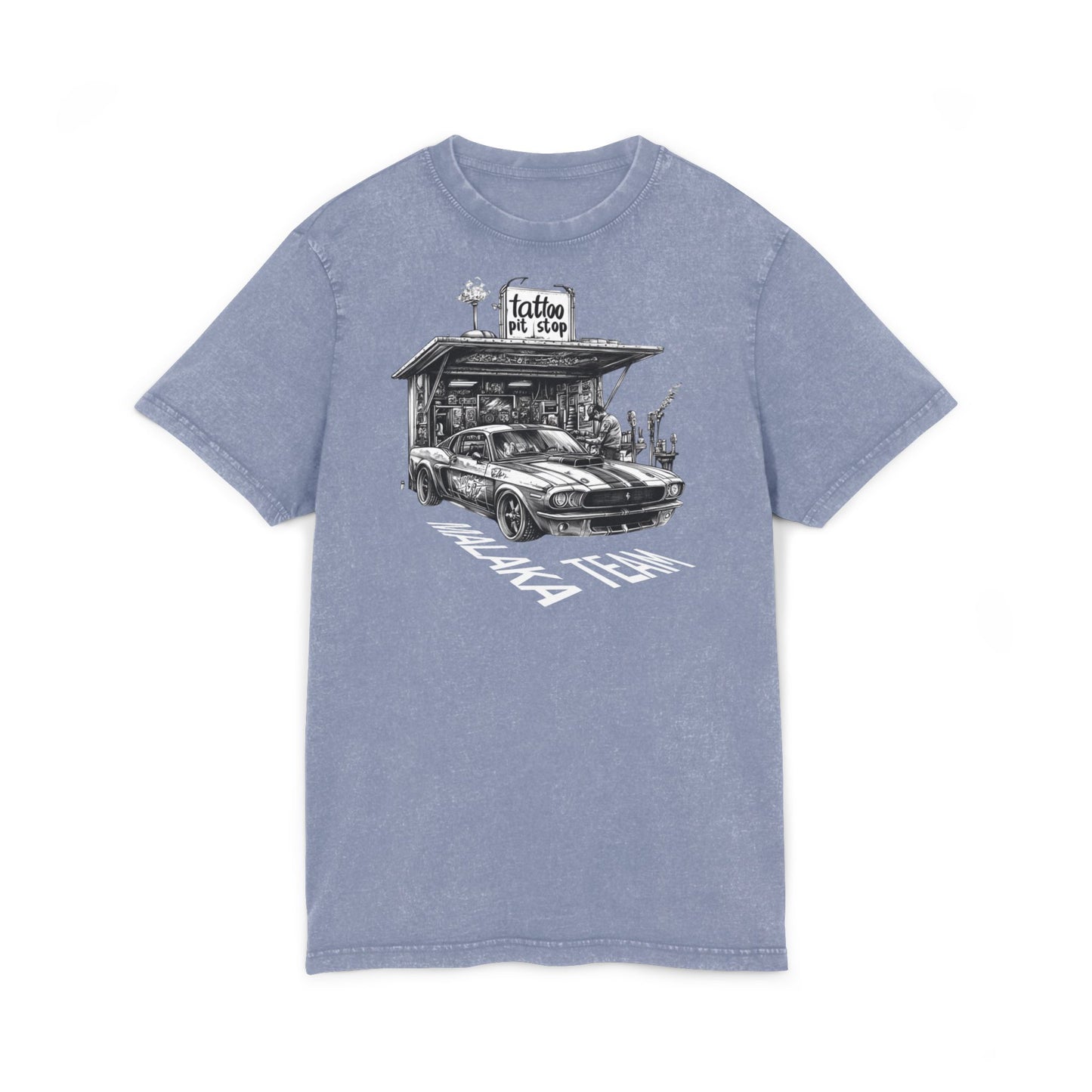 Tee: Pit Stop Tattoo Shop USA Muscle Car Design