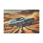 Canvas Wall Art - American Muscle Car Drifting in the Desert