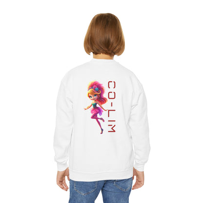 Girls Crewneck Sweatshirt with Colorful Design | Trendy Streetwear