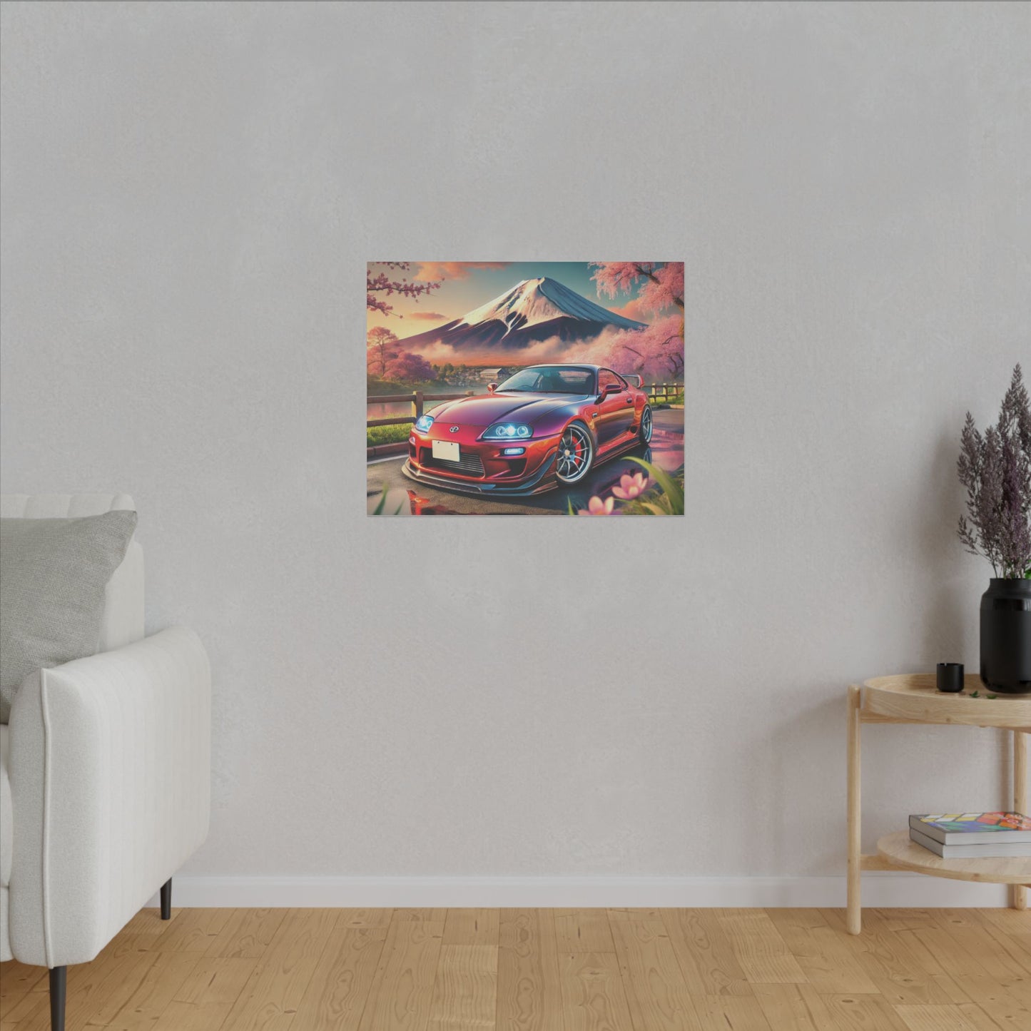 Canvas Print - Japanese Car with Mount Fuji Design