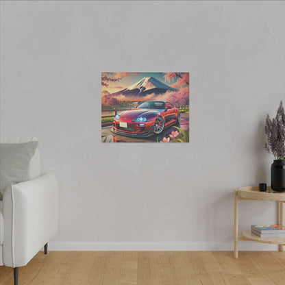 Canvas Print - Japanese Car with Mount Fuji Design