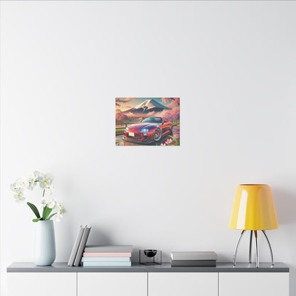 Canvas Print - Japanese Car with Mount Fuji Design