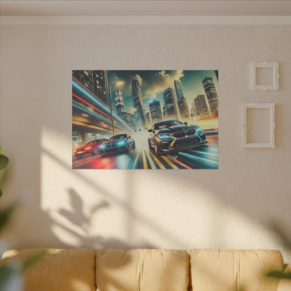 Canvas Print German Cars Racing on Streets Wall Art Decor