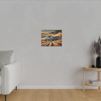Canvas Wall Art - American Muscle Car Drifting in the Desert