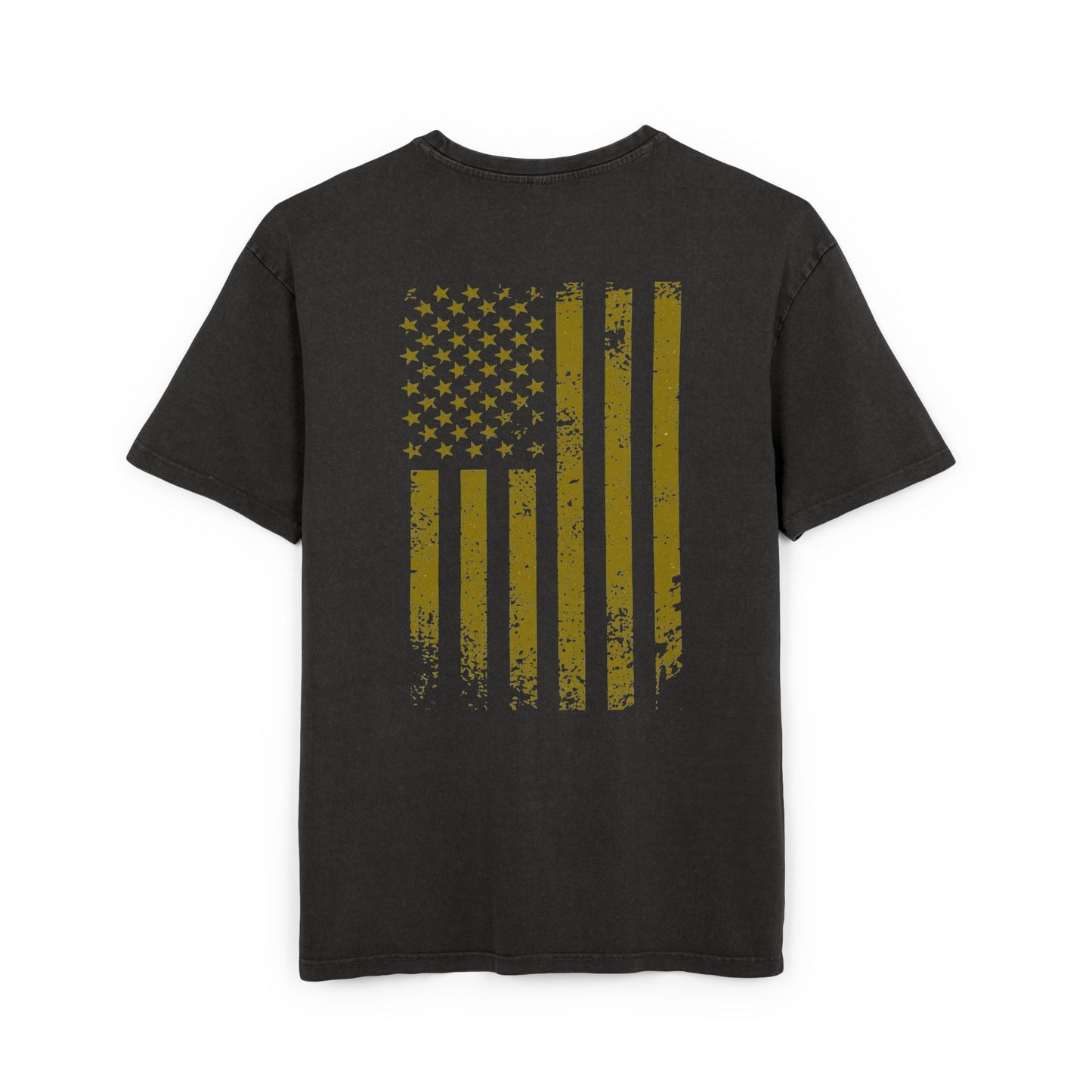 Oversize Tee with Gold USA Flag Design